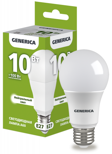 ����� LED A60 ����� 10�� 230� 4000� E27 GENERICA