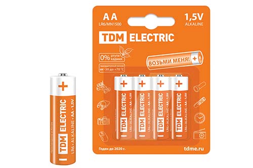 �������� ������� LR6 AA Alkaline 1,5V BP-4 TDM