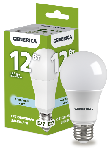 ����� LED A60 ����� 12�� 230� 6500� E27 GENERICA