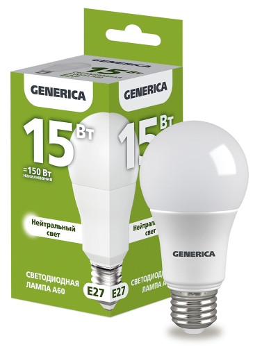 ����� LED A60 ����� 15�� 230� 4000� E27 GENERICA