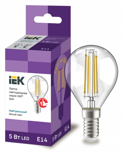 ����� LED G45 ��� �����. 5�� 230� 4000� E14 ����� 360� IEK (����������)