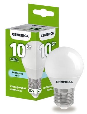 ����� LED G45 ��� 10�� 230� 6500� E27 GENERICA