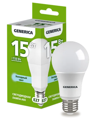 ����� LED A60 ����� 15�� 230� 6500� E27 GENERICA