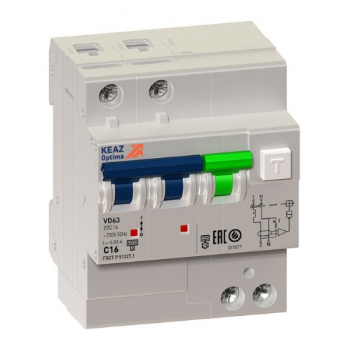 ���� � ������� �� ���������� OptiDin VD63-22C63-A-���4 (2P, C63, 30mA)