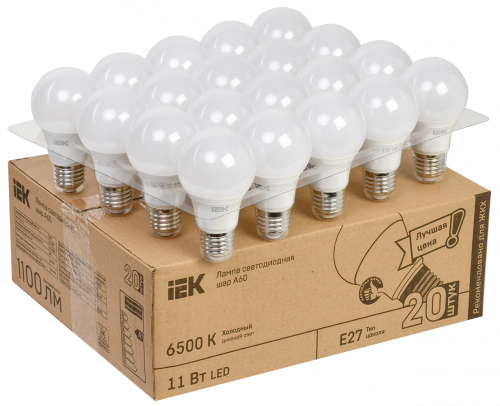 ����� ������������ LED A60 ��� 11�� 230� 6500� E27 (20��/������) IEK