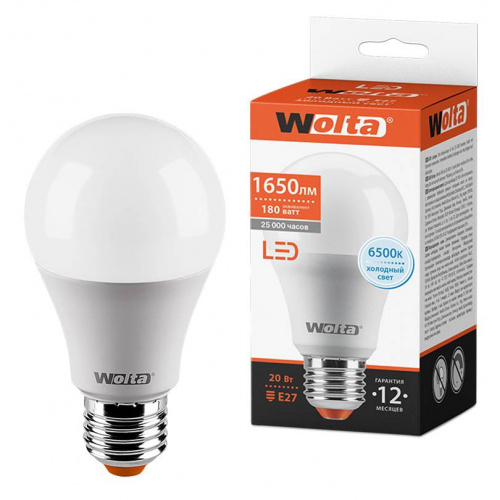 ������������ ����� WOLTA 25W65BL20E27 "�����" A65 20�� 1650�� 6500� �27 1/50