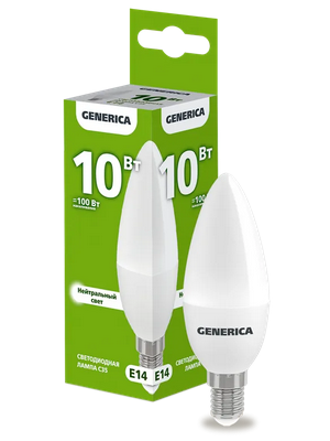 ����� LED C35 ����� 10�� 230� 4000� E14 GENERICA