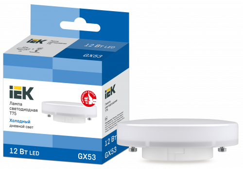 ����� LED T75 �������� 12�� 230� 6500� GX53 IEK