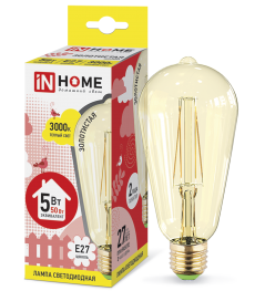 ����� ��/� LED-ST64-deco 5�� 230� �27 3000� 450�� ���������� IN HOME ���� � ��-��
